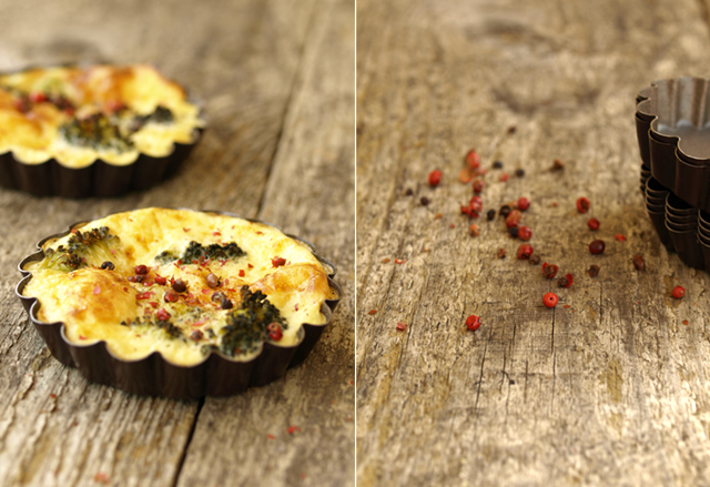 quiches de brócoli y camembert